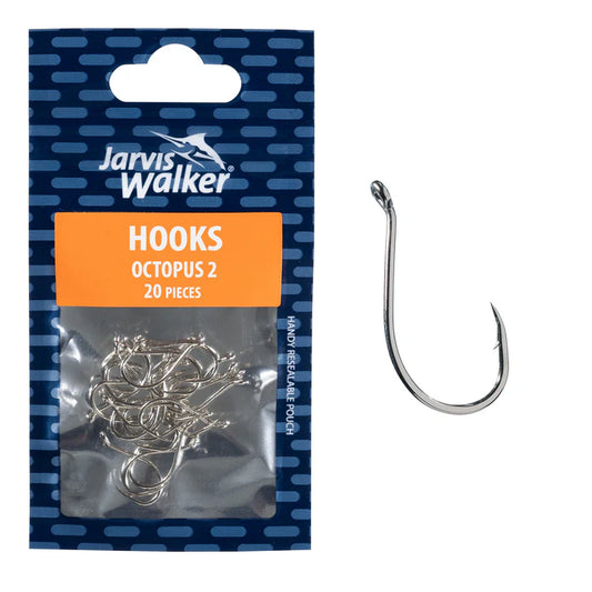 Jarvis Walker Nickel Octopus Hooks Size 2 - 20pk